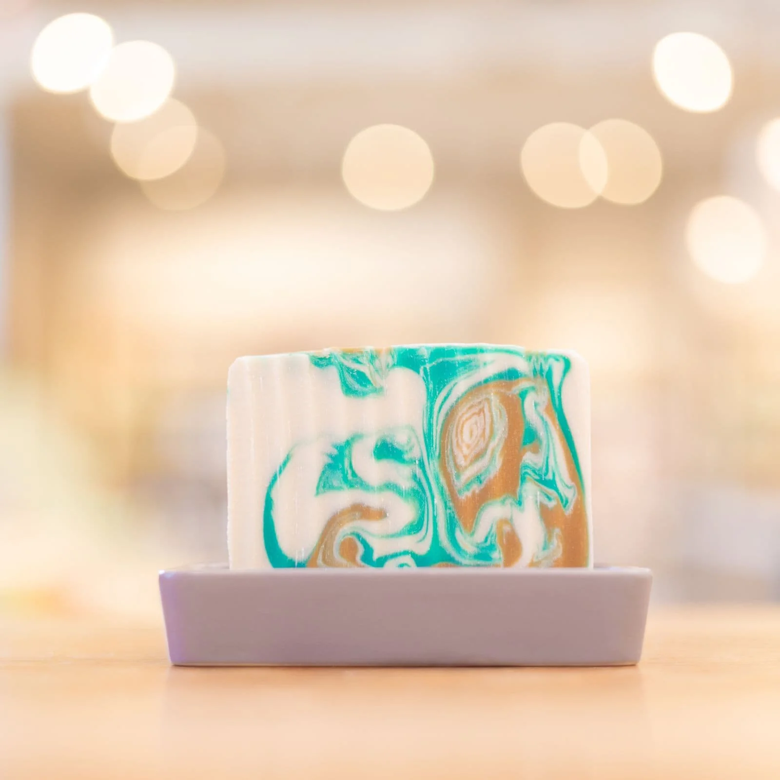 Grey Porcelain and Bamboo Soap Dish - Image 3